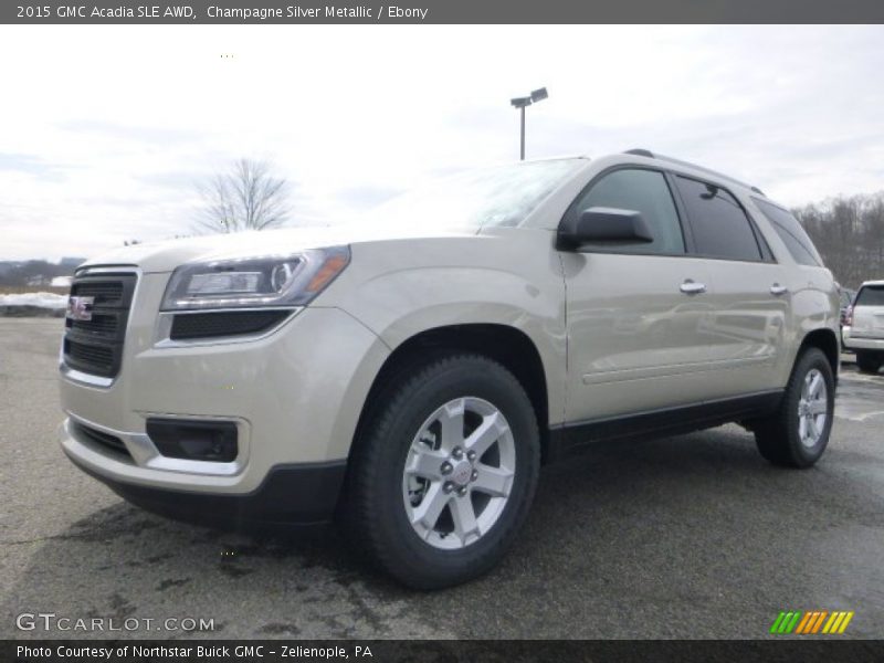 Champagne Silver Metallic / Ebony 2015 GMC Acadia SLE AWD