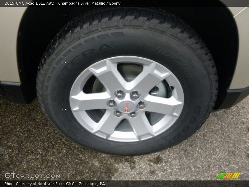 Champagne Silver Metallic / Ebony 2015 GMC Acadia SLE AWD