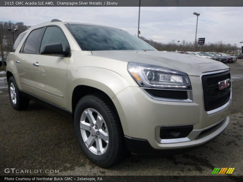 Champagne Silver Metallic / Ebony 2015 GMC Acadia SLE AWD