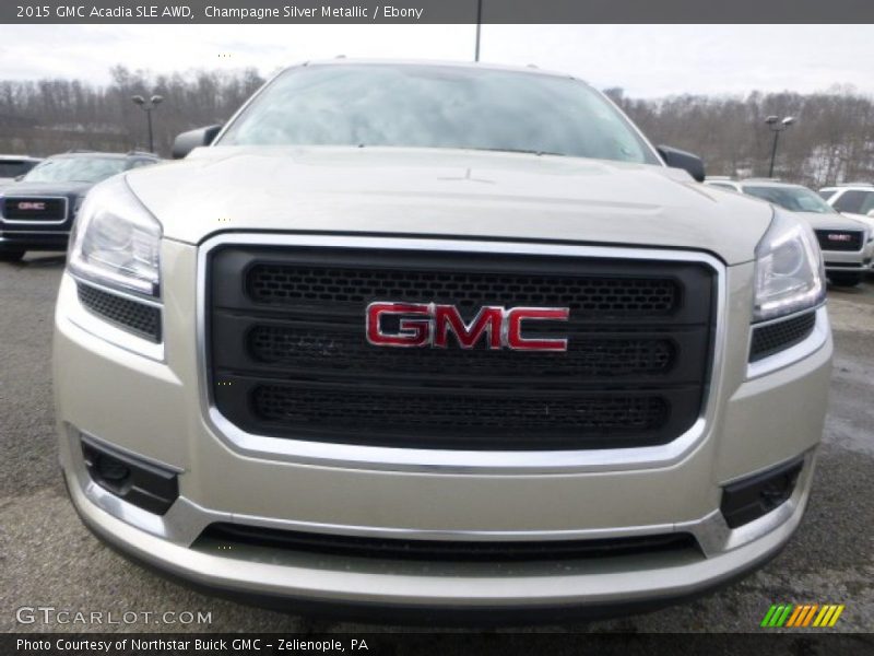 Champagne Silver Metallic / Ebony 2015 GMC Acadia SLE AWD