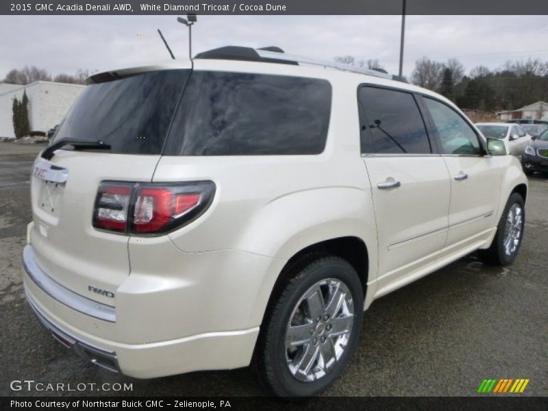 White Diamond Tricoat / Cocoa Dune 2015 GMC Acadia Denali AWD