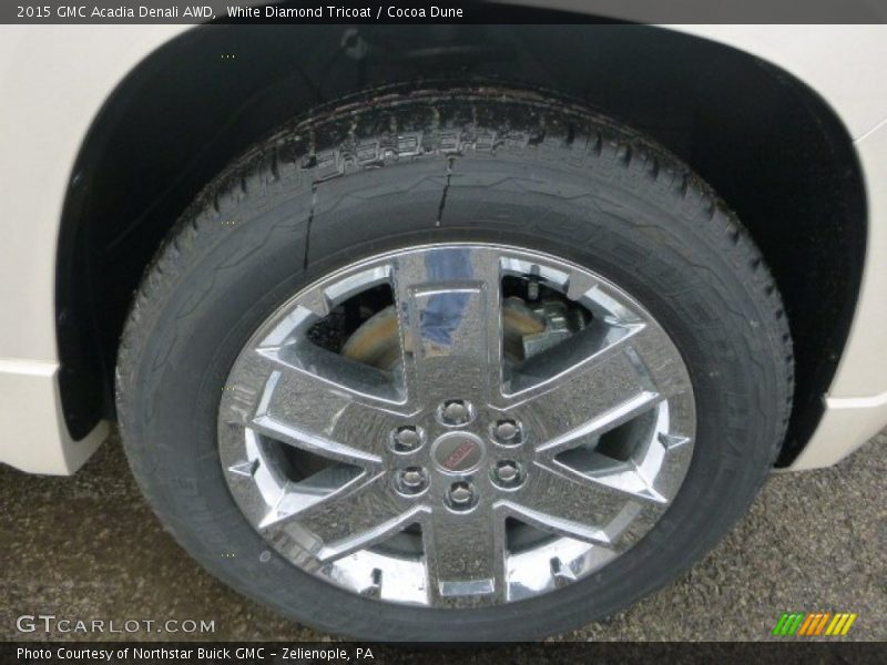 White Diamond Tricoat / Cocoa Dune 2015 GMC Acadia Denali AWD