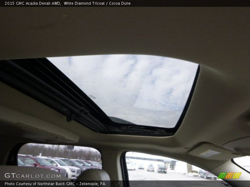 White Diamond Tricoat / Cocoa Dune 2015 GMC Acadia Denali AWD