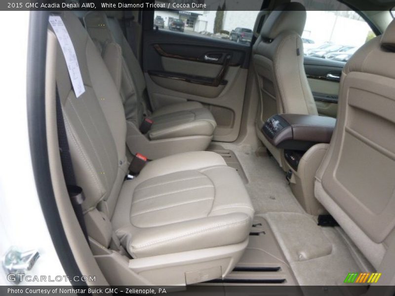 White Diamond Tricoat / Cocoa Dune 2015 GMC Acadia Denali AWD