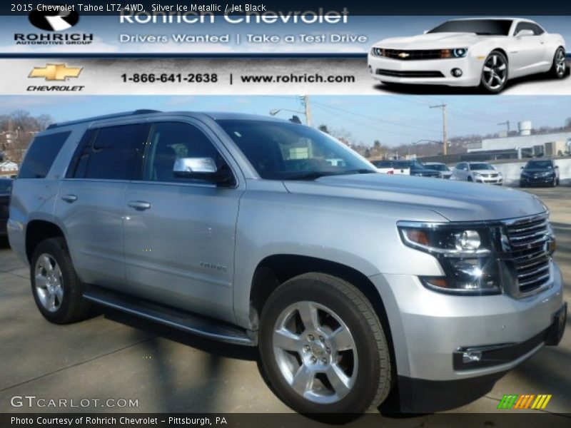 Silver Ice Metallic / Jet Black 2015 Chevrolet Tahoe LTZ 4WD