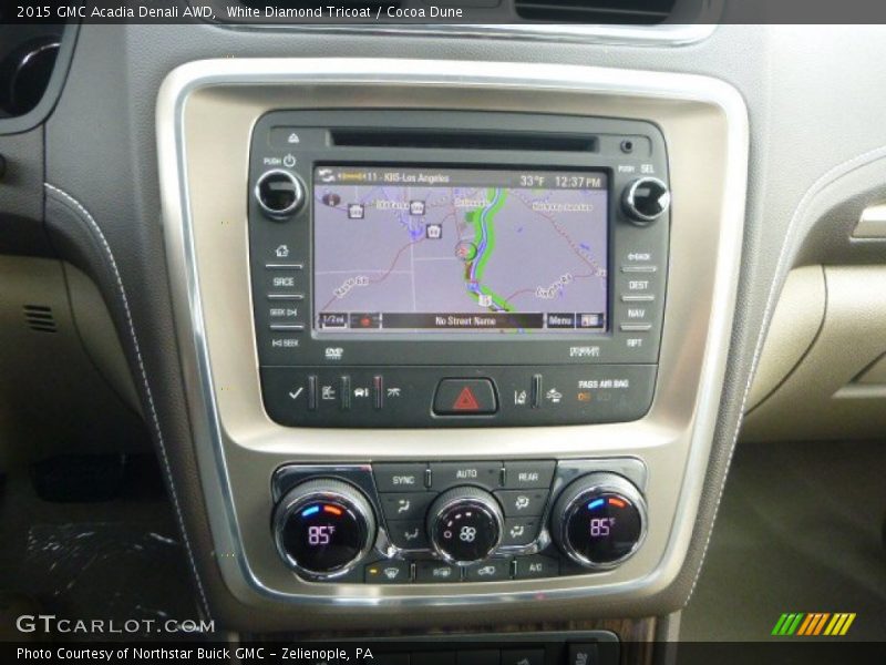 White Diamond Tricoat / Cocoa Dune 2015 GMC Acadia Denali AWD