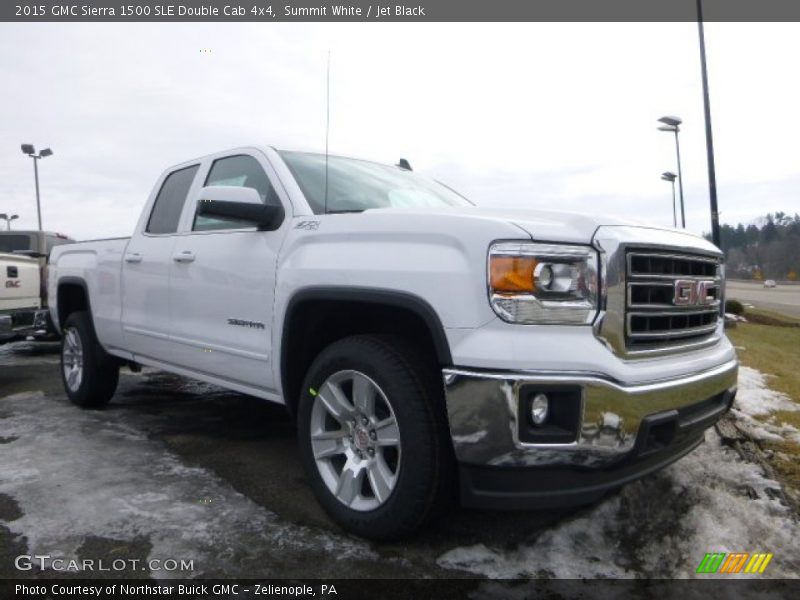 Summit White / Jet Black 2015 GMC Sierra 1500 SLE Double Cab 4x4