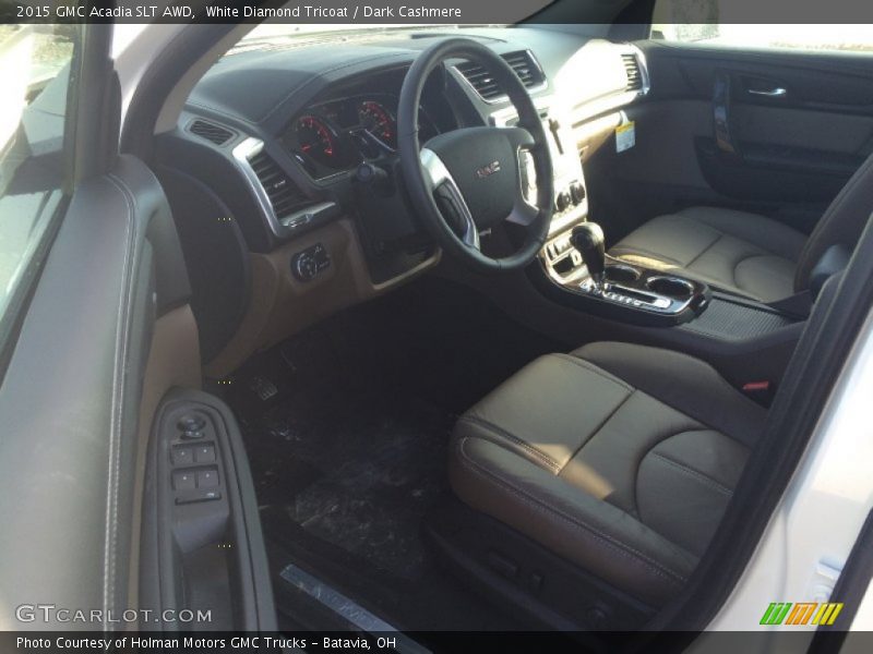 White Diamond Tricoat / Dark Cashmere 2015 GMC Acadia SLT AWD