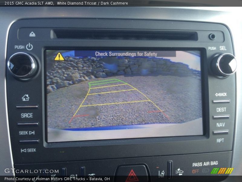 White Diamond Tricoat / Dark Cashmere 2015 GMC Acadia SLT AWD