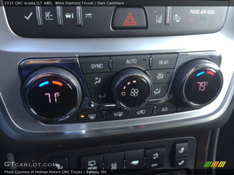 White Diamond Tricoat / Dark Cashmere 2015 GMC Acadia SLT AWD