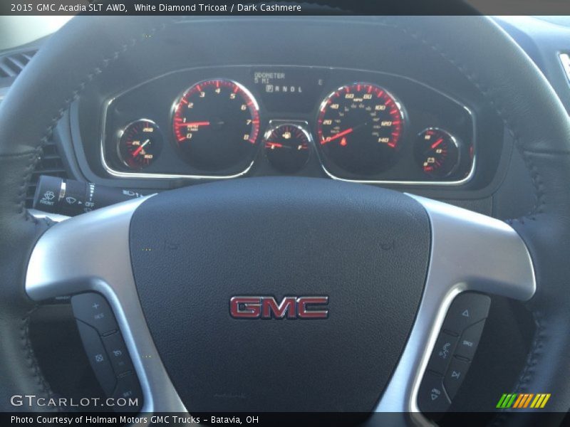 White Diamond Tricoat / Dark Cashmere 2015 GMC Acadia SLT AWD