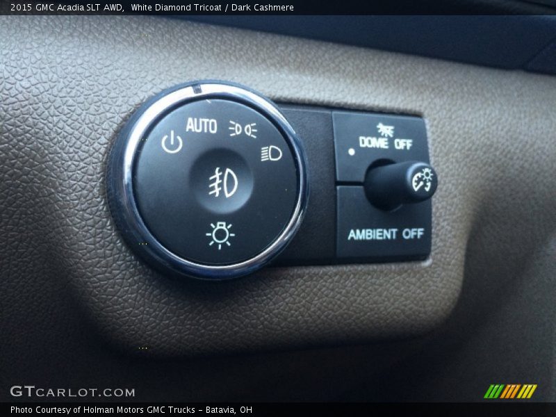 White Diamond Tricoat / Dark Cashmere 2015 GMC Acadia SLT AWD