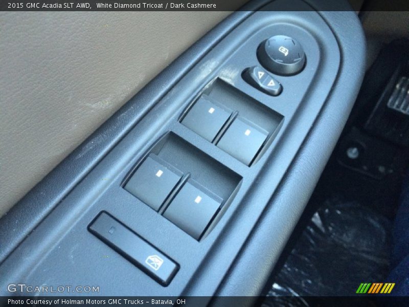 White Diamond Tricoat / Dark Cashmere 2015 GMC Acadia SLT AWD