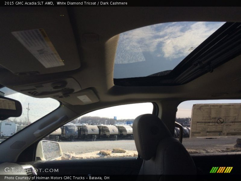 White Diamond Tricoat / Dark Cashmere 2015 GMC Acadia SLT AWD