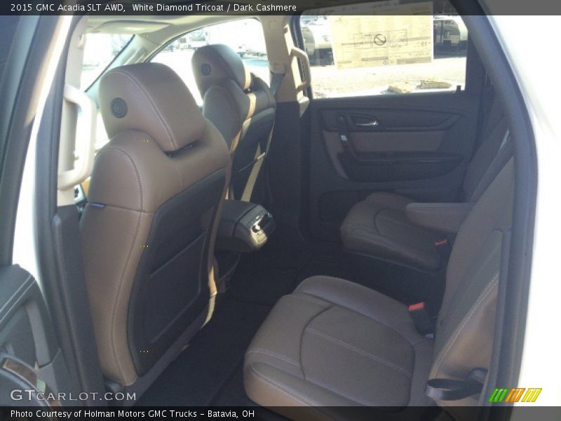 White Diamond Tricoat / Dark Cashmere 2015 GMC Acadia SLT AWD