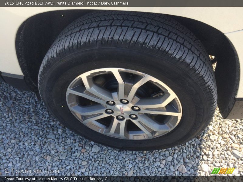 White Diamond Tricoat / Dark Cashmere 2015 GMC Acadia SLT AWD