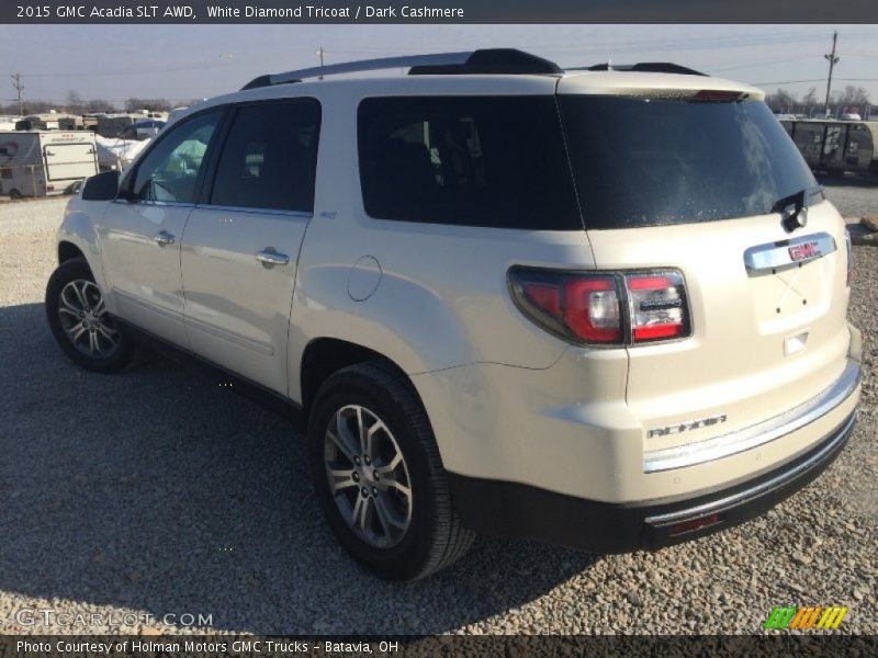 White Diamond Tricoat / Dark Cashmere 2015 GMC Acadia SLT AWD