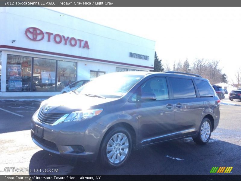 Predawn Gray Mica / Light Gray 2012 Toyota Sienna LE AWD
