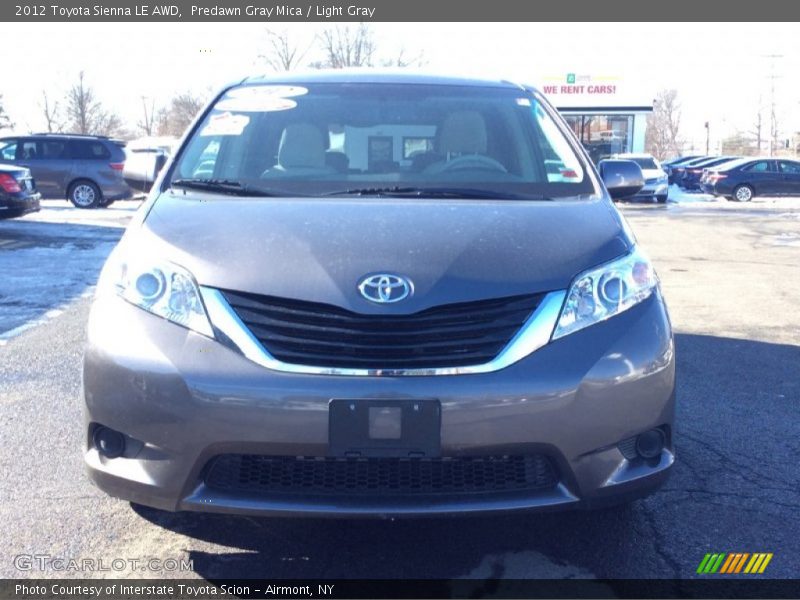 Predawn Gray Mica / Light Gray 2012 Toyota Sienna LE AWD