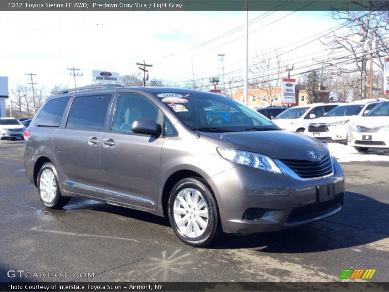 Predawn Gray Mica / Light Gray 2012 Toyota Sienna LE AWD