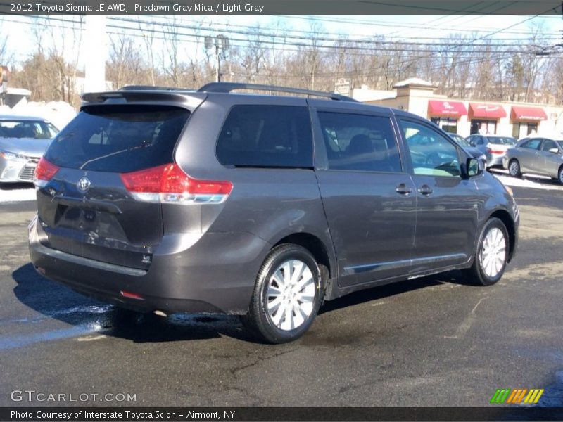 Predawn Gray Mica / Light Gray 2012 Toyota Sienna LE AWD