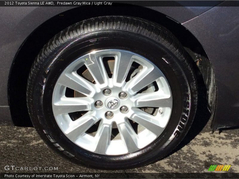 Predawn Gray Mica / Light Gray 2012 Toyota Sienna LE AWD