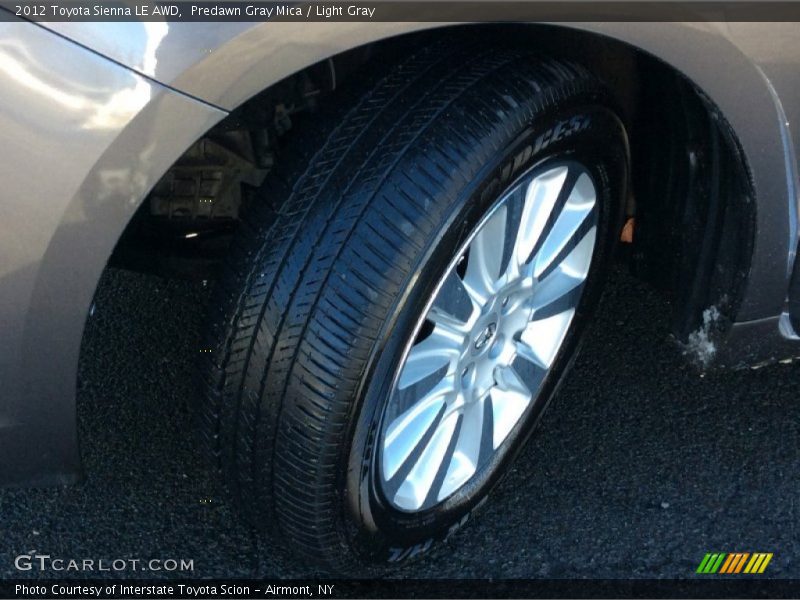Predawn Gray Mica / Light Gray 2012 Toyota Sienna LE AWD
