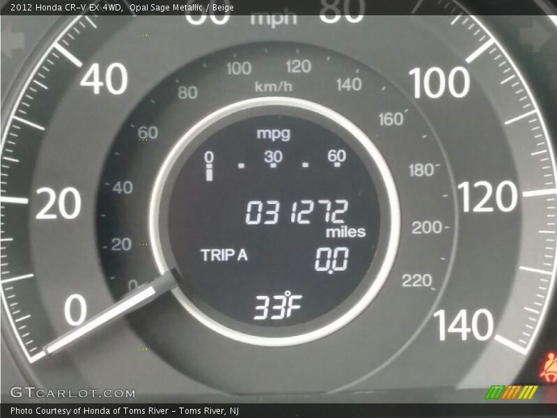 Opal Sage Metallic / Beige 2012 Honda CR-V EX 4WD