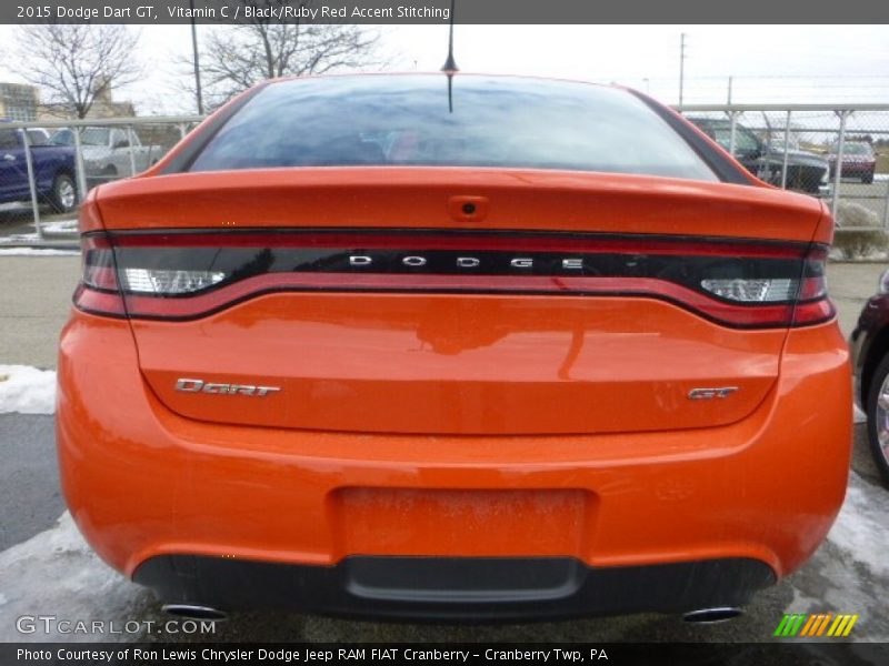 Vitamin C / Black/Ruby Red Accent Stitching 2015 Dodge Dart GT