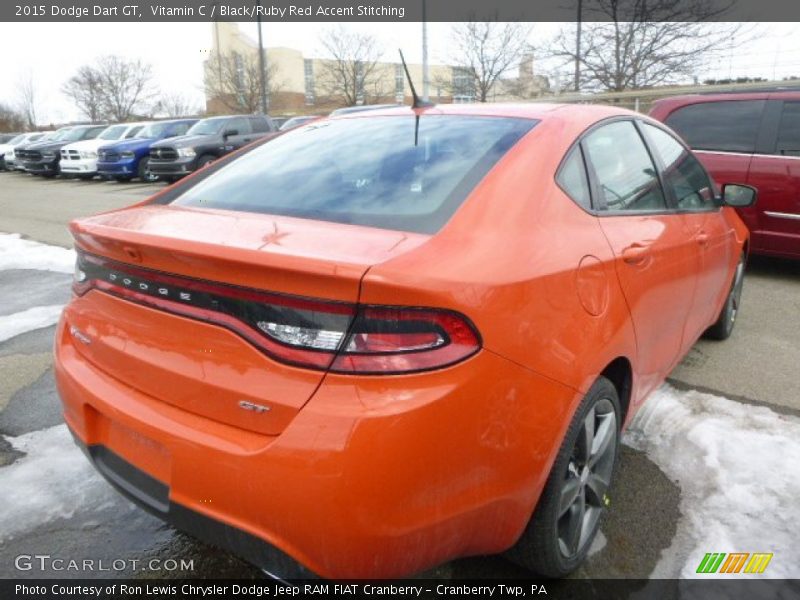 Vitamin C / Black/Ruby Red Accent Stitching 2015 Dodge Dart GT