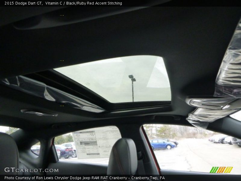 Vitamin C / Black/Ruby Red Accent Stitching 2015 Dodge Dart GT