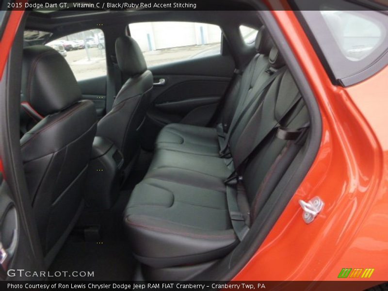 Vitamin C / Black/Ruby Red Accent Stitching 2015 Dodge Dart GT
