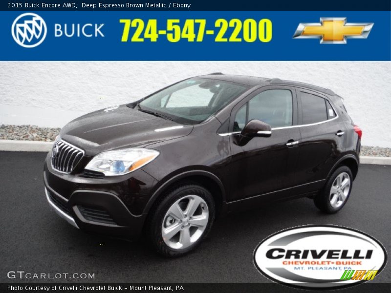 Deep Espresso Brown Metallic / Ebony 2015 Buick Encore AWD