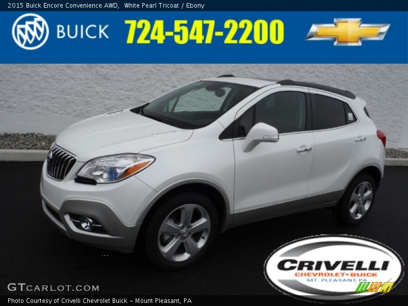 White Pearl Tricoat / Ebony 2015 Buick Encore Convenience AWD