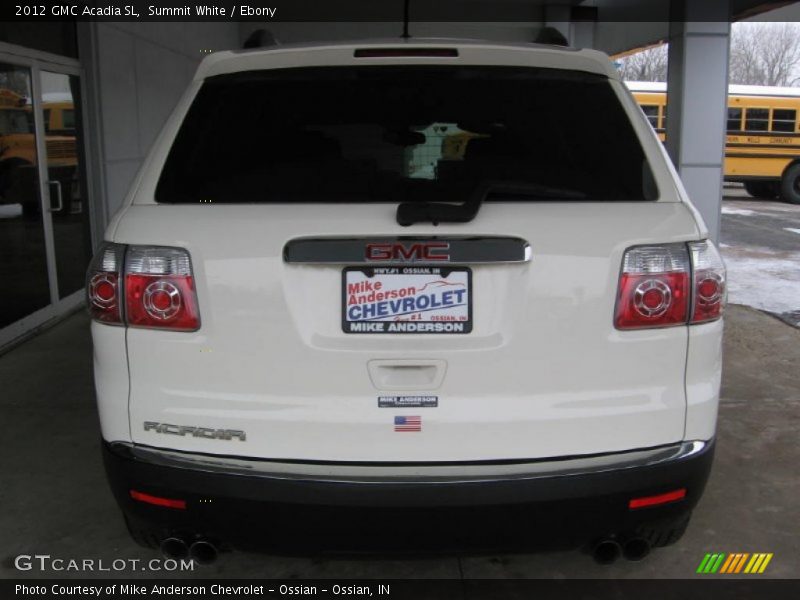 Summit White / Ebony 2012 GMC Acadia SL