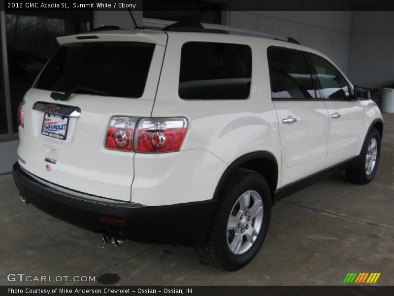 Summit White / Ebony 2012 GMC Acadia SL