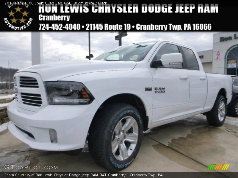 Bright White / Black 2015 Ram 1500 Sport Quad Cab 4x4