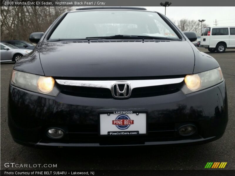 Nighthawk Black Pearl / Gray 2008 Honda Civic EX Sedan