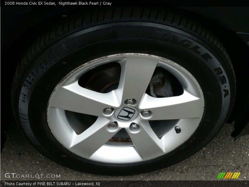 Nighthawk Black Pearl / Gray 2008 Honda Civic EX Sedan