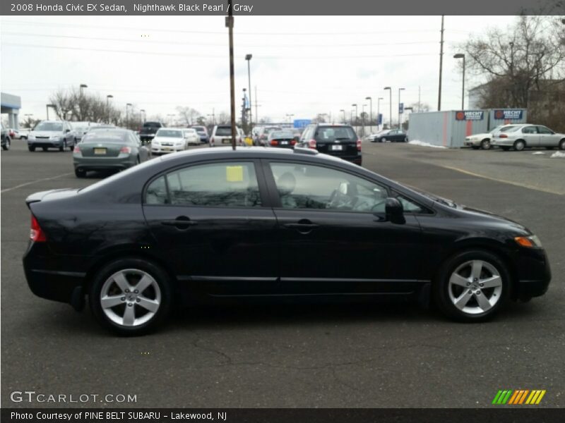 Nighthawk Black Pearl / Gray 2008 Honda Civic EX Sedan