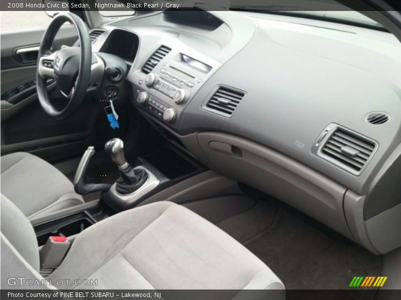 Nighthawk Black Pearl / Gray 2008 Honda Civic EX Sedan