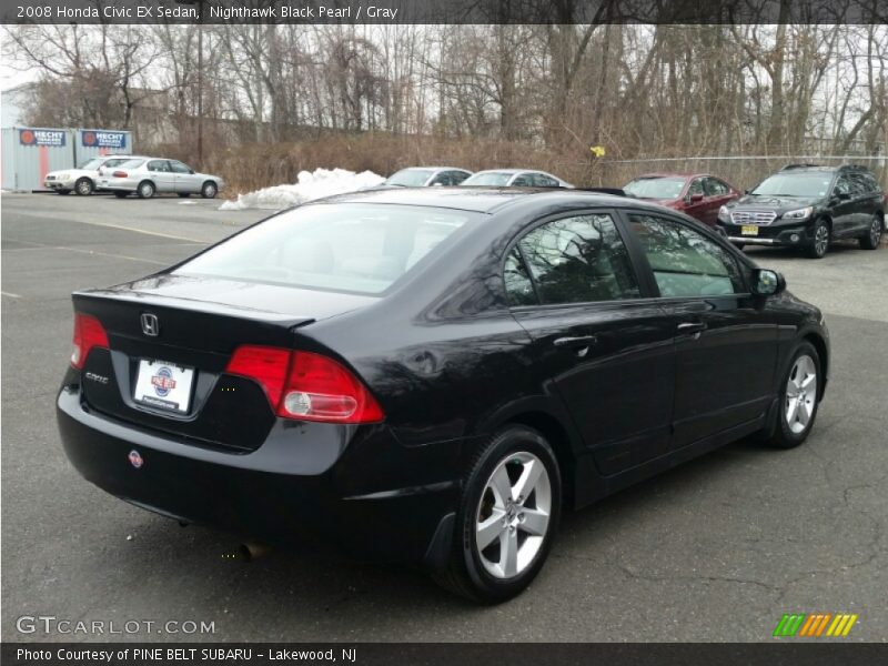 Nighthawk Black Pearl / Gray 2008 Honda Civic EX Sedan