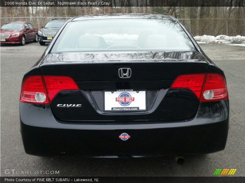 Nighthawk Black Pearl / Gray 2008 Honda Civic EX Sedan