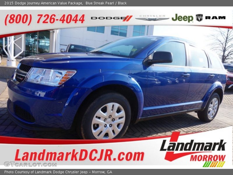 Blue Streak Pearl / Black 2015 Dodge Journey American Value Package