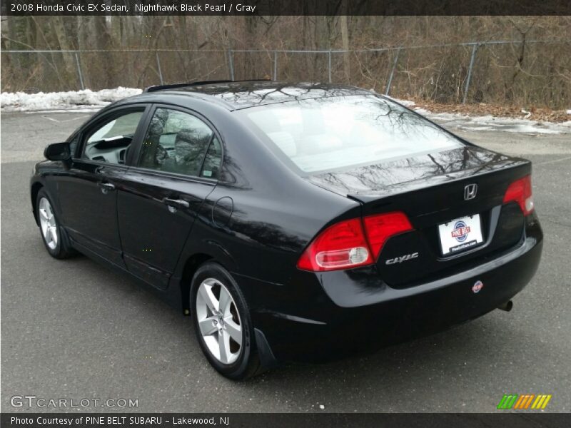 Nighthawk Black Pearl / Gray 2008 Honda Civic EX Sedan