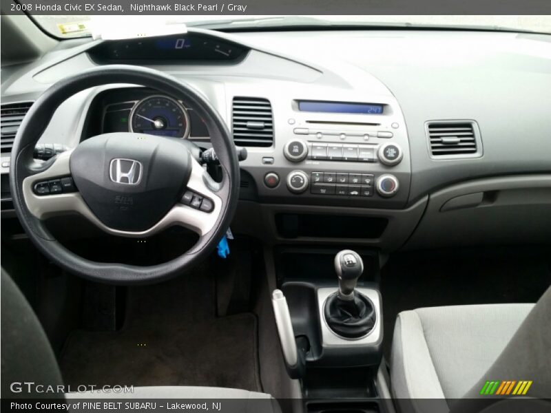Nighthawk Black Pearl / Gray 2008 Honda Civic EX Sedan