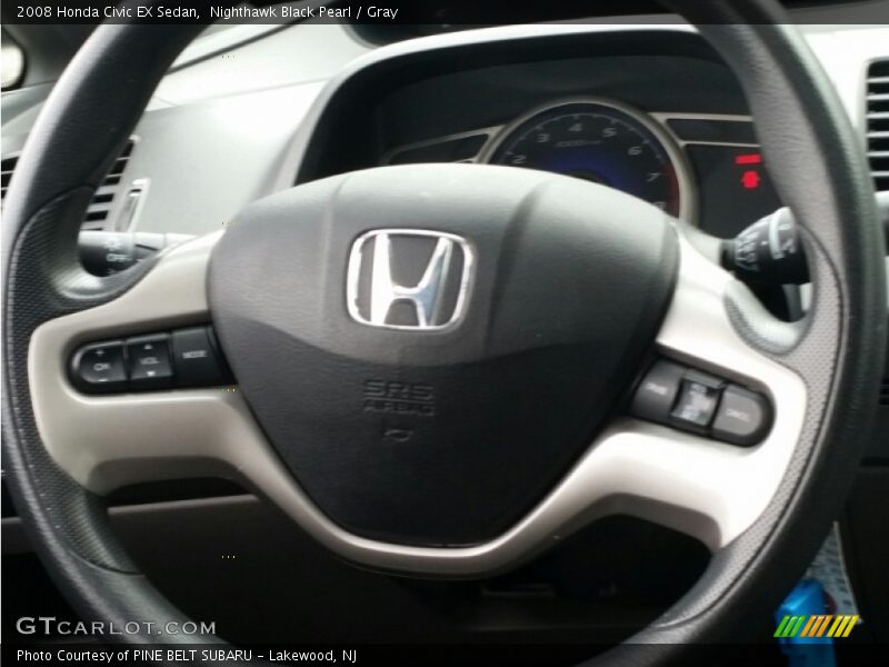 Nighthawk Black Pearl / Gray 2008 Honda Civic EX Sedan