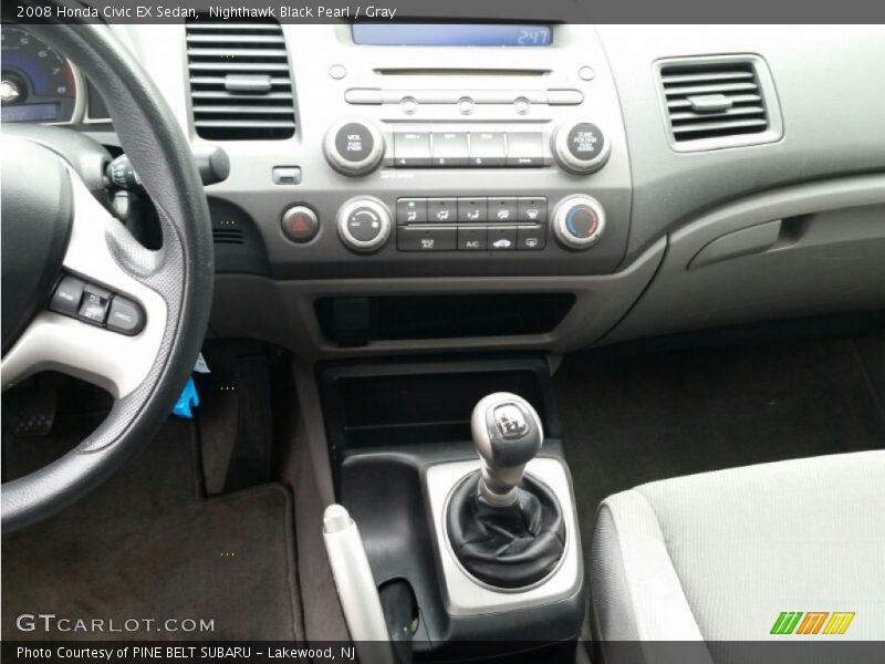Nighthawk Black Pearl / Gray 2008 Honda Civic EX Sedan