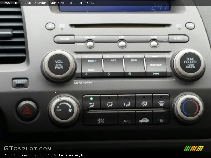 Nighthawk Black Pearl / Gray 2008 Honda Civic EX Sedan
