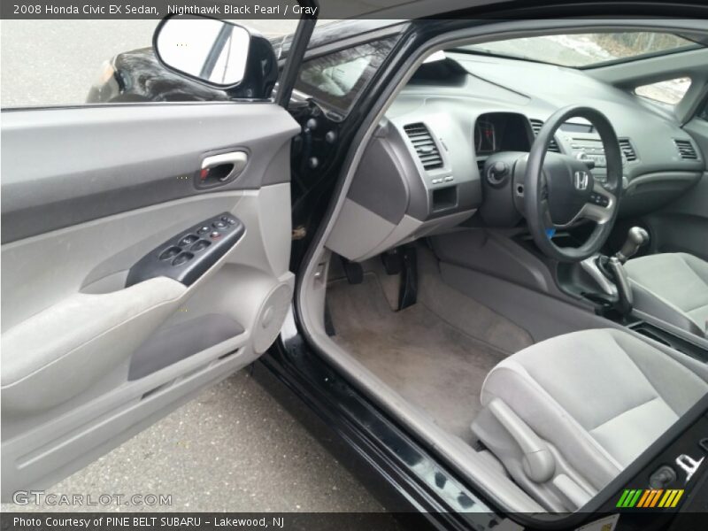 Nighthawk Black Pearl / Gray 2008 Honda Civic EX Sedan